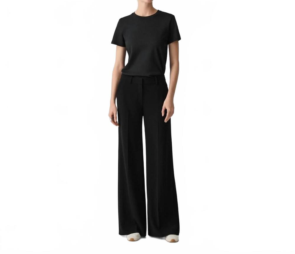 NEW THEORY fluid flare pants in admiral crepe – black